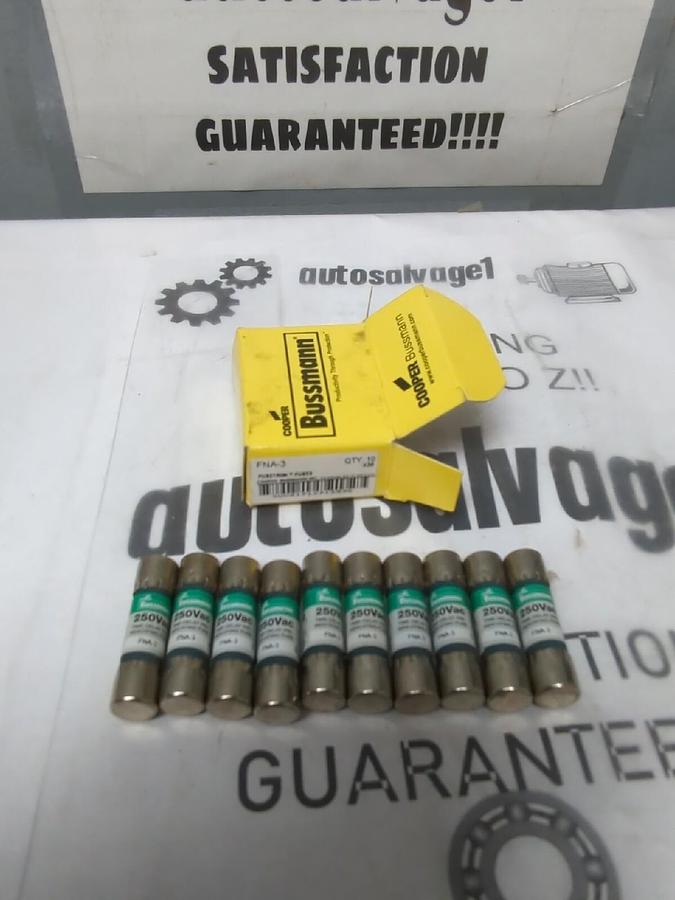 COOPER BUSSMANN,FNA-3,3 AMP FUSETRON FUSES BOX OF 10 NEW
