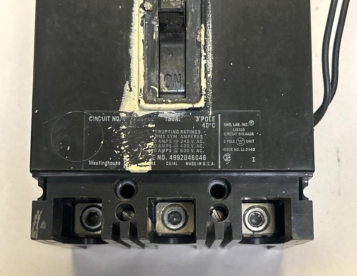Used WESTINGHOUSE,FB3150,CIRCUIT BREAKER 150A 600V 3P