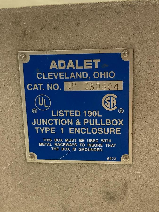 Used Adalet,JP-080804,Junction & Pullbox Enclosure Type 1