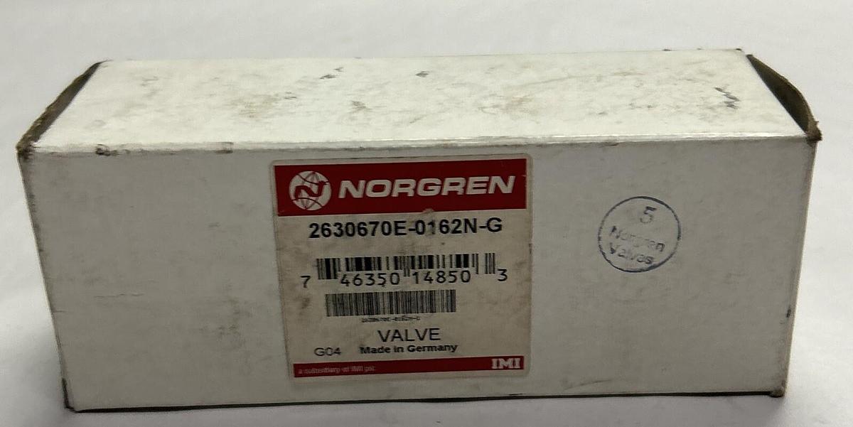 Used NORGREN,2630670E-0162N-G,PNEUMATIC DIRECT SOLENOID VALVE NEW
