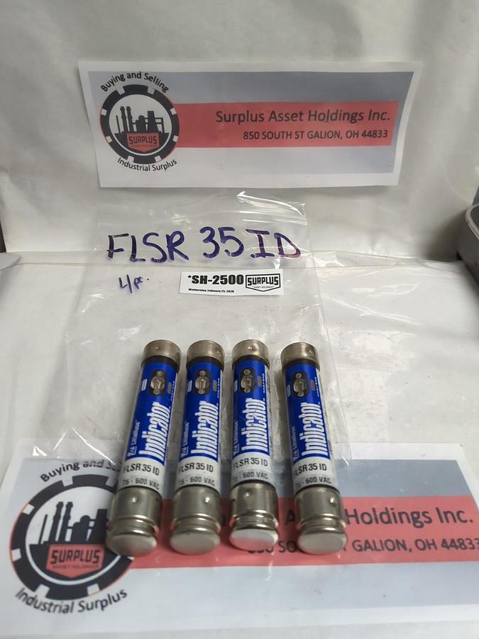 Used LITTELFUSE,FLSR35ID,INDICATOR 35 AMP FUSE LOT OF 4 PRE-OWNED
