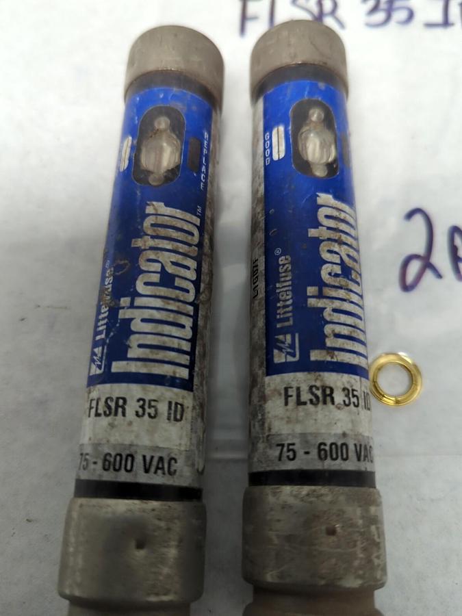 Used LITTELFUSE,FLSR35ID,INDICATOR 35 AMP FUSE LOT OF 2 PRE-OWNED