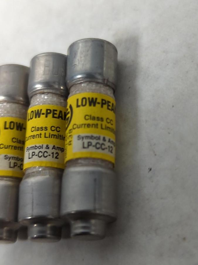 COOPER BUSSMANN,LP-CC-12,LOW-PEAK 12 AMP FUSE LOT OF 3 NOS