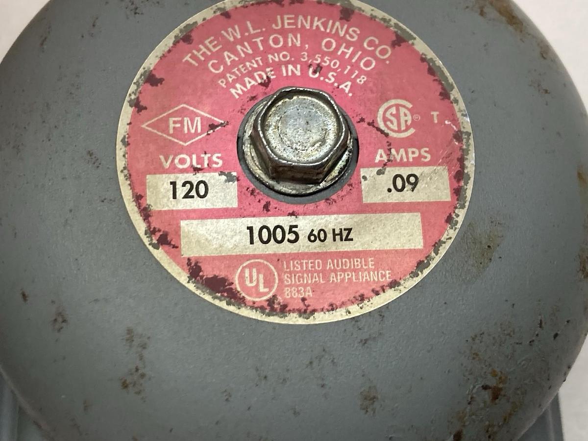 Used W.L Jenkins Company,Patent 3550118,Supering Bell 1005 120VDC 0.09A