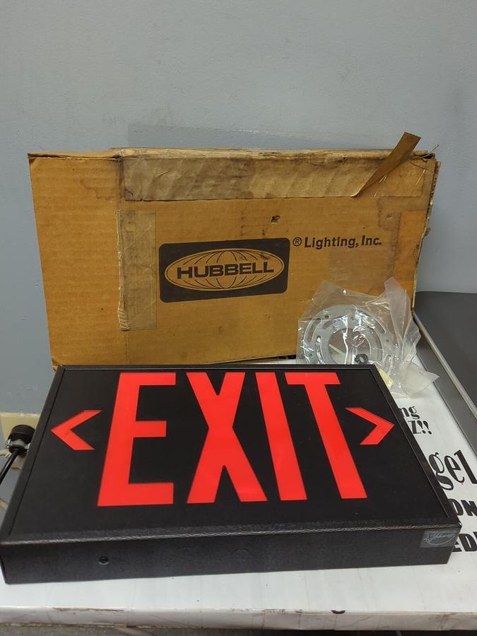 HUBBELL,LEDS1ACRBB,BLACK FINISHED DIRECT VIEW EXIT SIGN NEW
