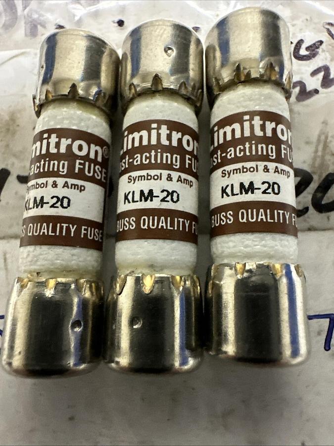 Limitron,KLM-20,Fast Acting Fuse LOT of 3