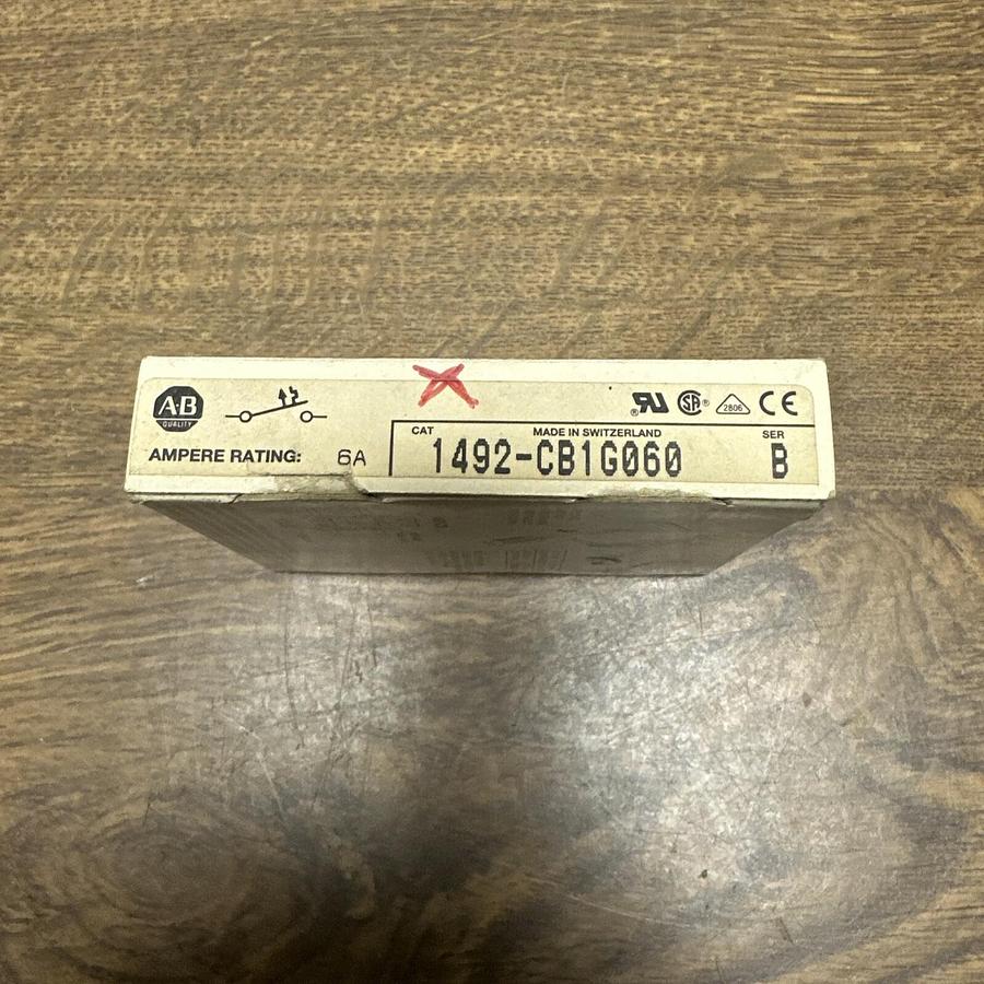 Used Allen Bradley,1492-CB1G060,6 Amp Circuit Breaker
