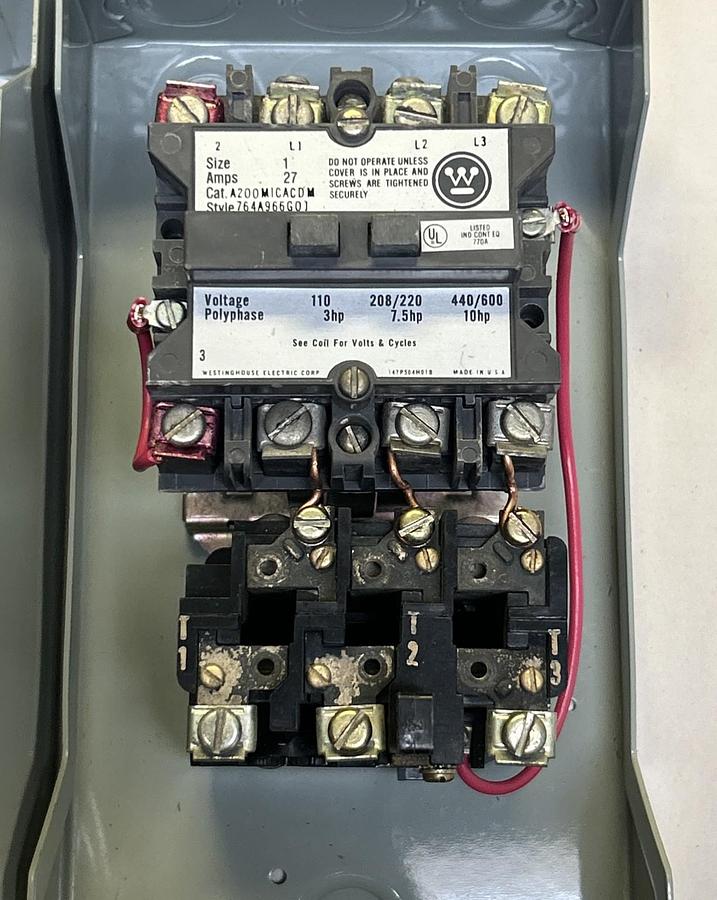 Used SIEMENS,SXL1B4417A8542Q,STARTER W/ ENCLOSURE