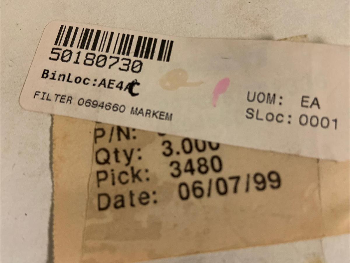 Used Markem Imaje Filter,0694660,Lot of 3 NOS