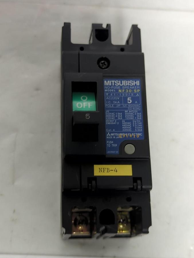 Used MITSUBISHI,NF30-SP,CIRCUIT BREAKER 5 AMP 2-POLE PRE-OWNED