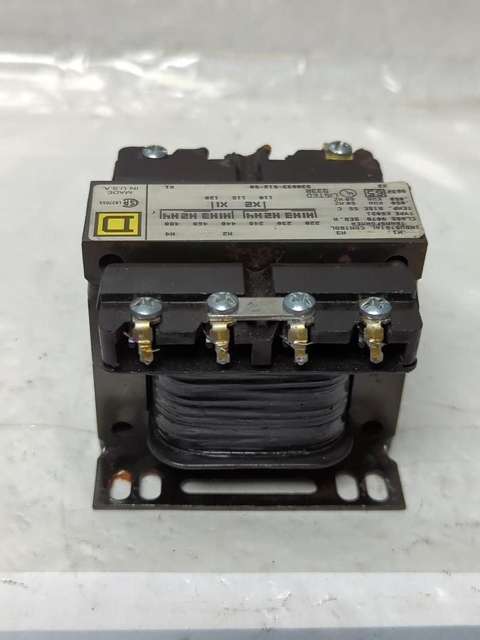 Used SQUARE D,9070-K50D1,INDUSTRIAL CONTROL TRANSFORMER .050 KVA 50HZ .050 KVA 60HZ
