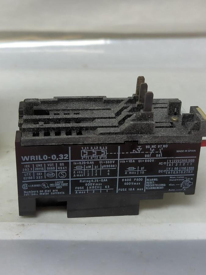 WARD LEONARD,WRIL 0-0,32,OVERLOAD RELAY .25 TO .4A NOS