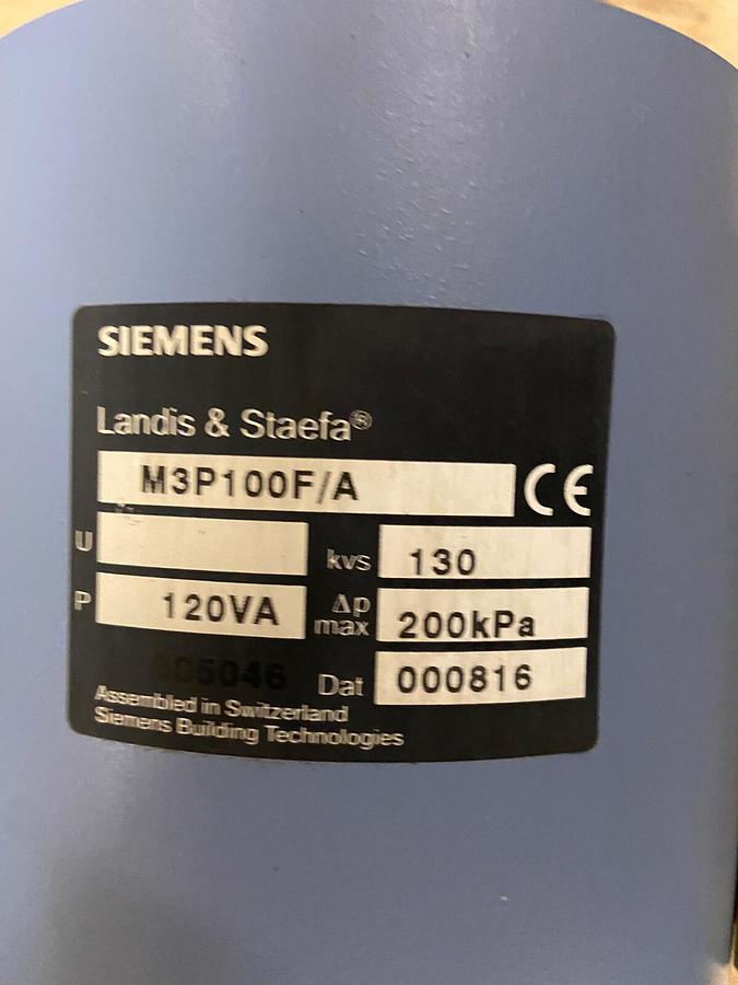 Siemens,M3P100F/A,Magnetic Actuator 4 INCH Control Valve