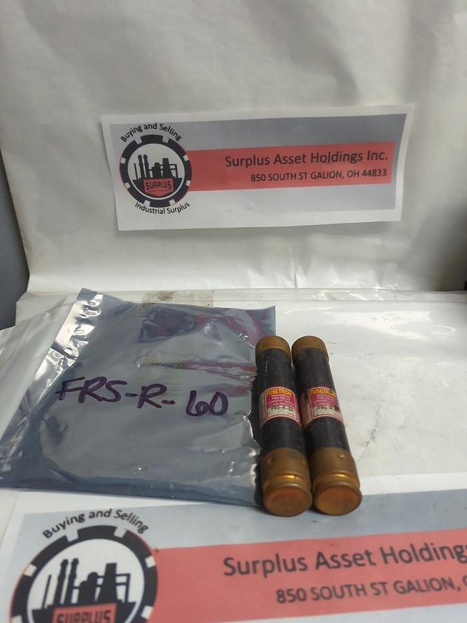 Used COOPER BUSSMANN,FRS-R-60,FUSETON FUSE 60 AMP LOT OF 2 PRE-OWNED