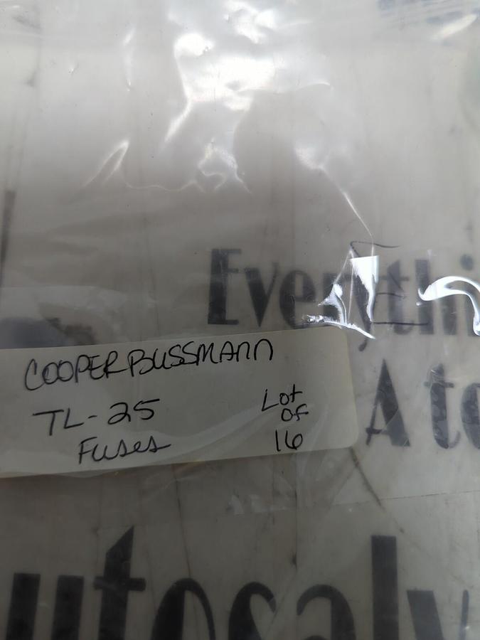 COOPER BUSSMANN,TL-25,TIME-DELAY CARTRIDGE FUSES LOT OF 16 NOS