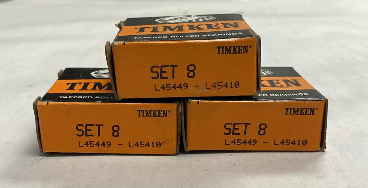 Used Timken,L45449-L45410,Set 8 Roller Bearing Lot of 3 NOS