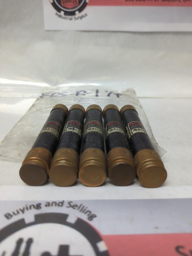 Used COOPER BUSSMANN,FRS-R-1-1/4,FUSETRON 1-1/4 AMP FUSE LOT OF 5 PRE-OWNED