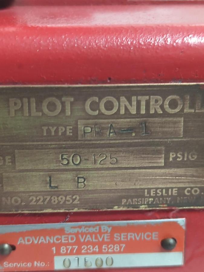 Used LESLIE PILOT CONTROL,TYPE PRA-1, PILOT CONTROLLER 50-125PSIG PRE-OWNED