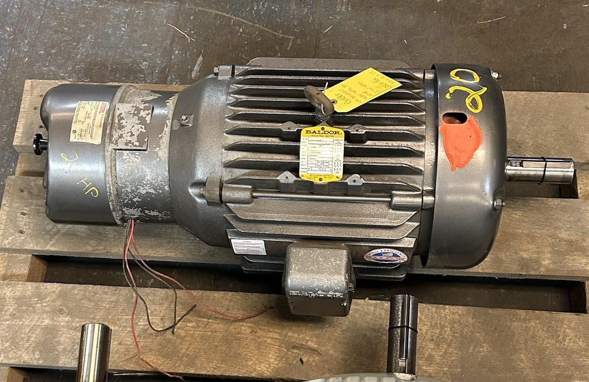 Used BALDOR,BM2334T,BRAKE MOTOR 20HP 230/460V 1760RPM 3PH 256T FR 108708100GQF BRAKE