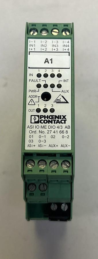 Used PHOENIX CONTACT,ASI IO ME DIO 4/3 AB,DIGITAL I/O MODULE