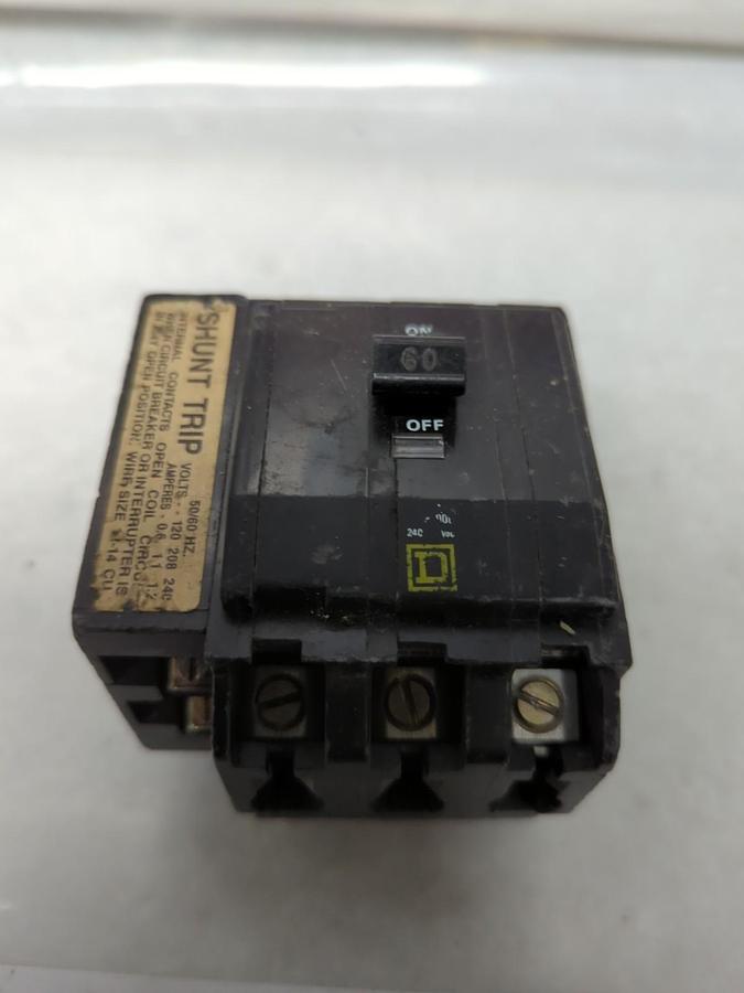 Used SQUARE D,HACR360,CIRCUIT BREAKER 60 AMP 3-POLE PRE-OWNED