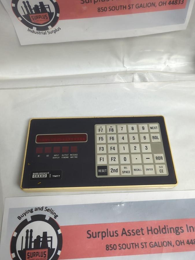 Used BURR-BROWN,TM77,BATCH CONTROL INTERFACE PANEL/KEYBOARD PRE-OWNED