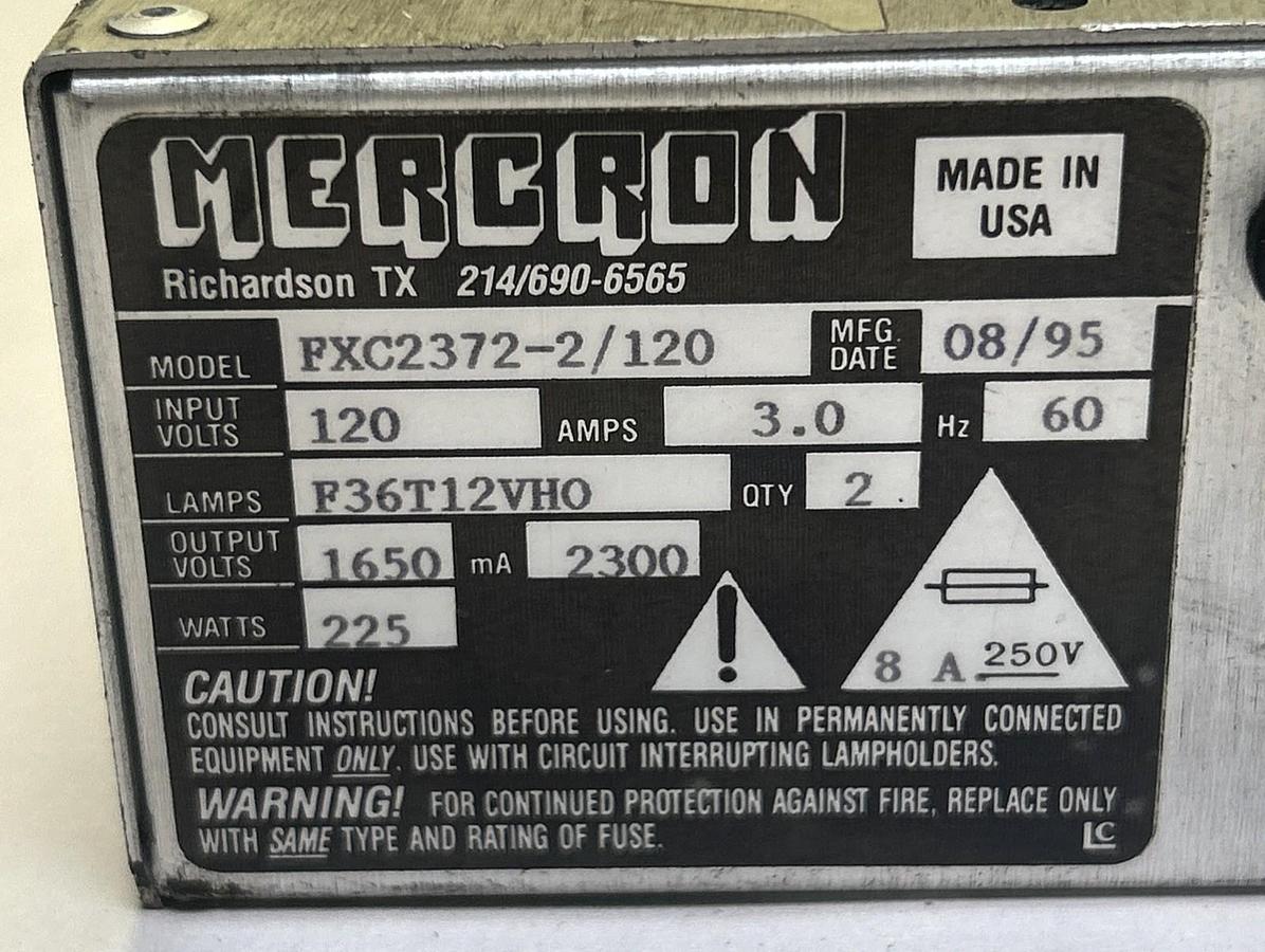 Used MERCRON,FXC2372-2/120,POWER SUPPLY 3A 120V