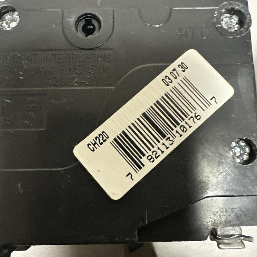 Used Cutler-Hammer,CH220,20 Amp 2 Pole 240VAC Circuit Breaker LOT of 4