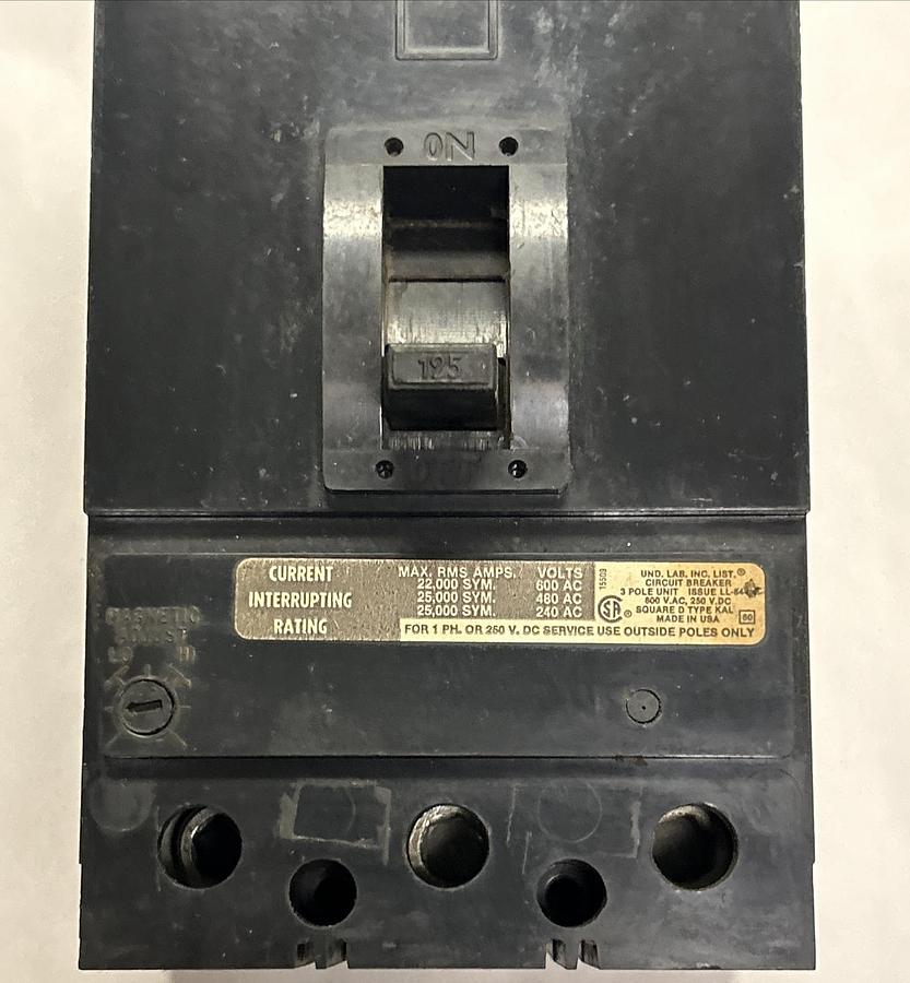 Used SQUARE D,KAL36125,CIRCUIT BREAKER 125A 600V 3P