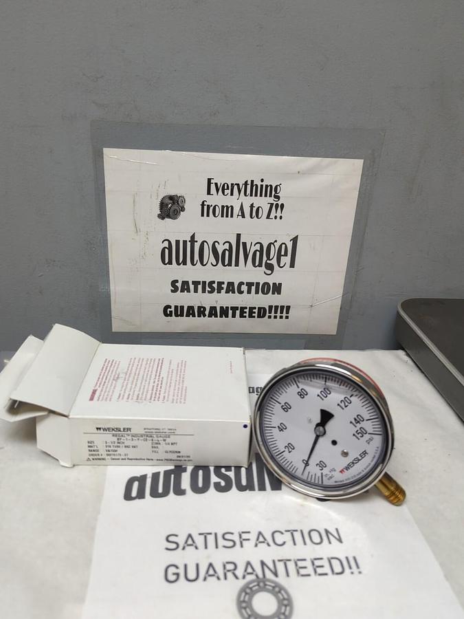 WEKSLER,BY-1-3-Y-CE-4-L-W,3-1/2 IN PRESSURE GAUGE 1/4 IN NPT V&150#  NOS