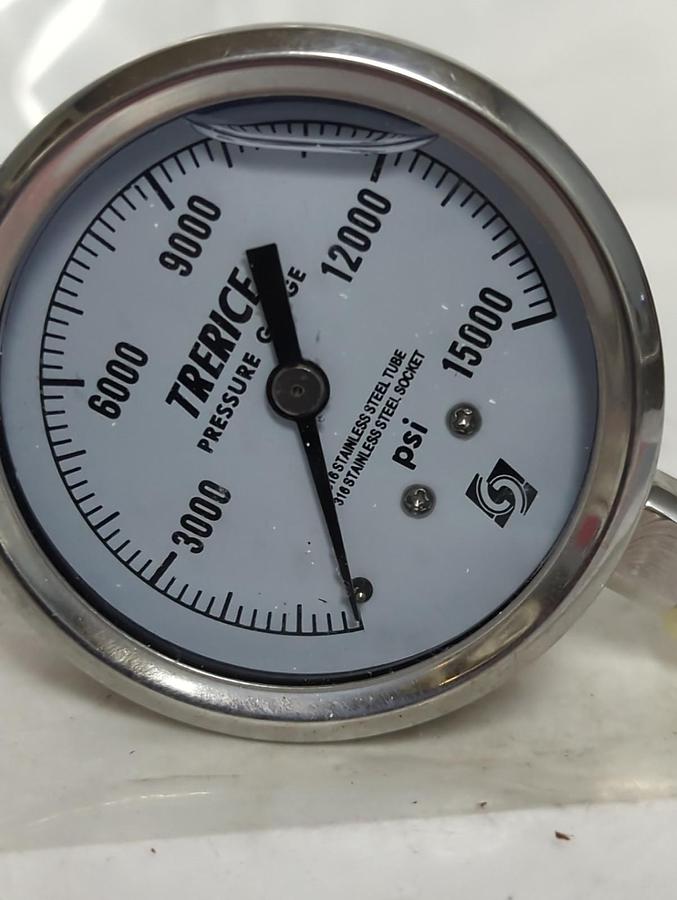 TRERICE,D83LFSS,PRESSURE GAUGE 2.5 INCH FACE 1/4 INCH LM 0-15000 PSI NOS