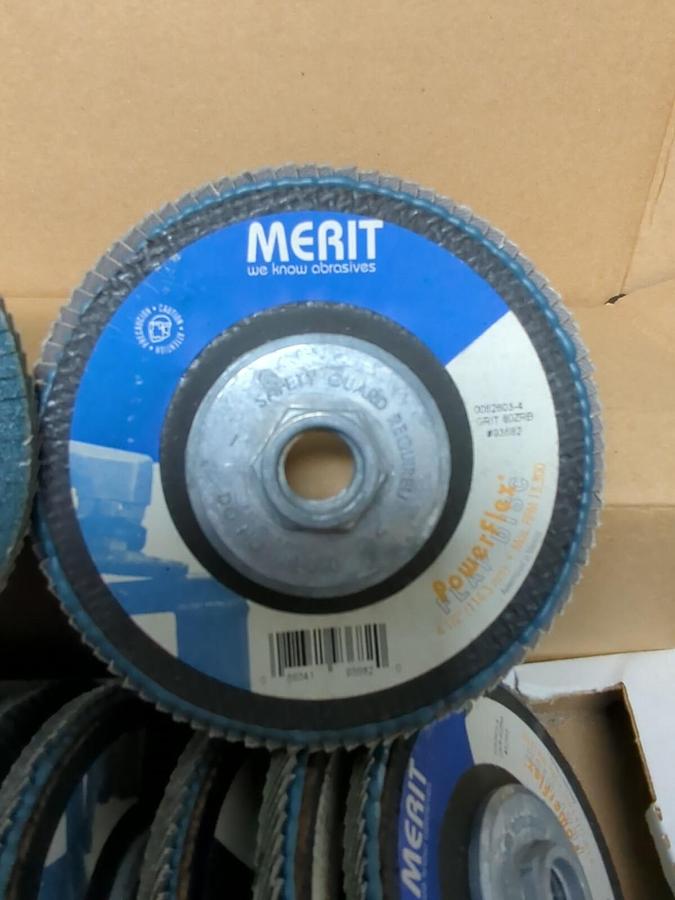 MERIT,4.5 POWERFLEX T29,FIBER 080ZRB 5/8-11 HUB SANDING FLAP DISC LOT OF 10