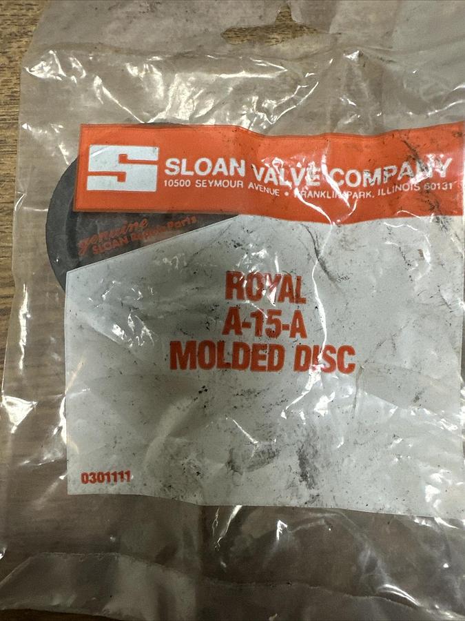 Used Sloan Valve,A-15-A,Molded Disk  LOT of 2