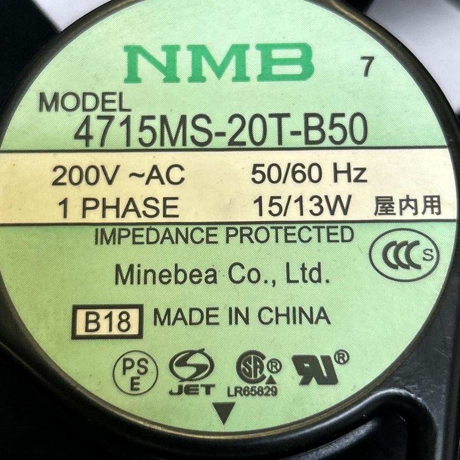Used NMB,4715MS-20T-B50,COOLING FAN 200V 15/13W 1PH LOT OF 2