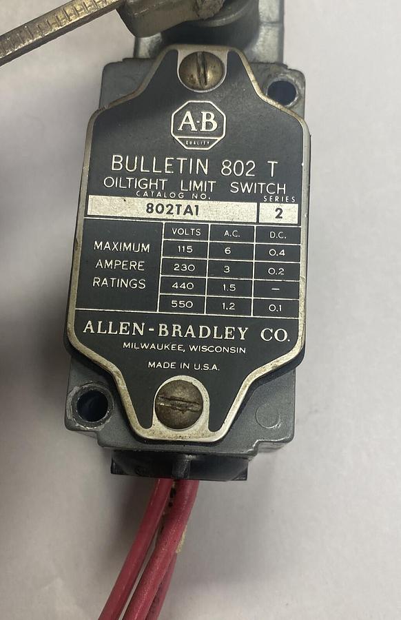 Used Allen Bradley,802TA1,Ser 2 Oiltight Limit Switch