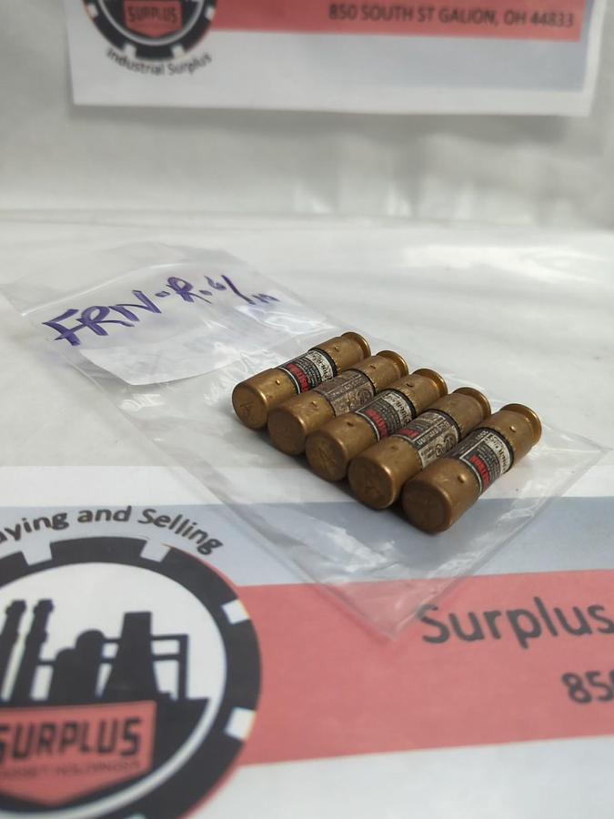 Used COOPER BUSSMANN,FRN-R-6/10,FUSETRON 6/10 AMP FUSE LOT OF 5 PRE-OWNED