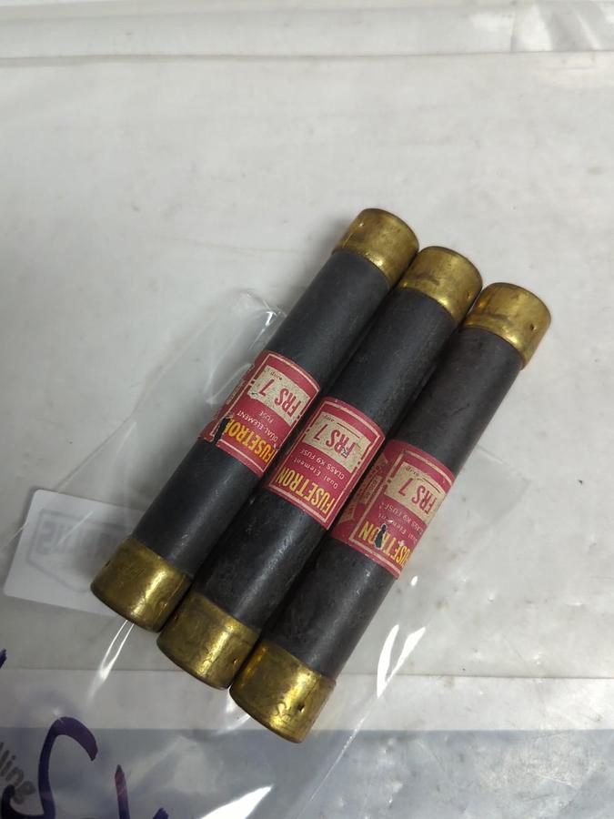 Used COOPER BUSSMANN,FRS 7,FUSETRON 7 AMP FUSE LOT OF 3 PRE-OWNED