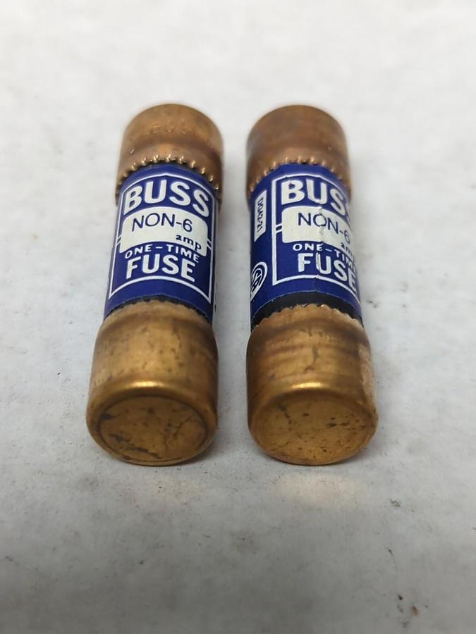 COOPER BUSSMANN,NON-6,ONE-TIME 6 AMP FUSE LOT OF 2 NOS