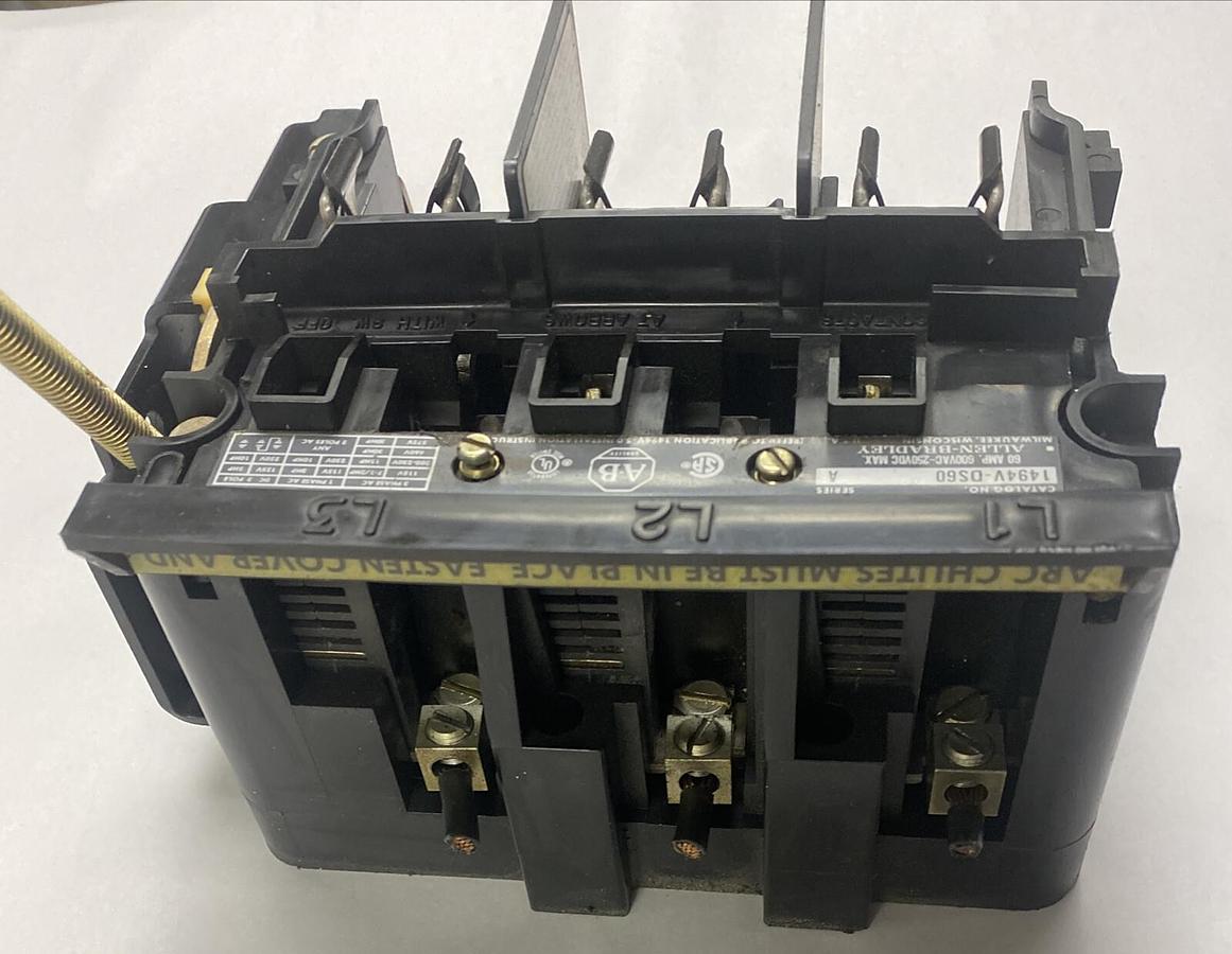 Used ALLEN BRADLEY,1494V-DS60,DISCONNECT SWITCH 60AMP 600VAC W/ HANDLE