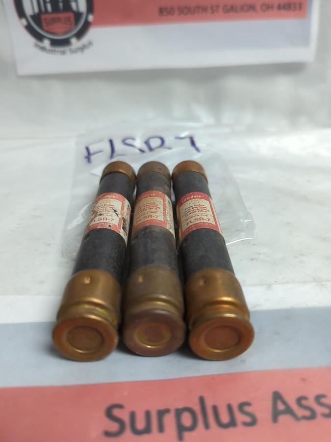 Used LITTELFUSE,FLSR 7,SLO-BLO 7 AMP FUSE LOT OF 3 PRE-OWNED