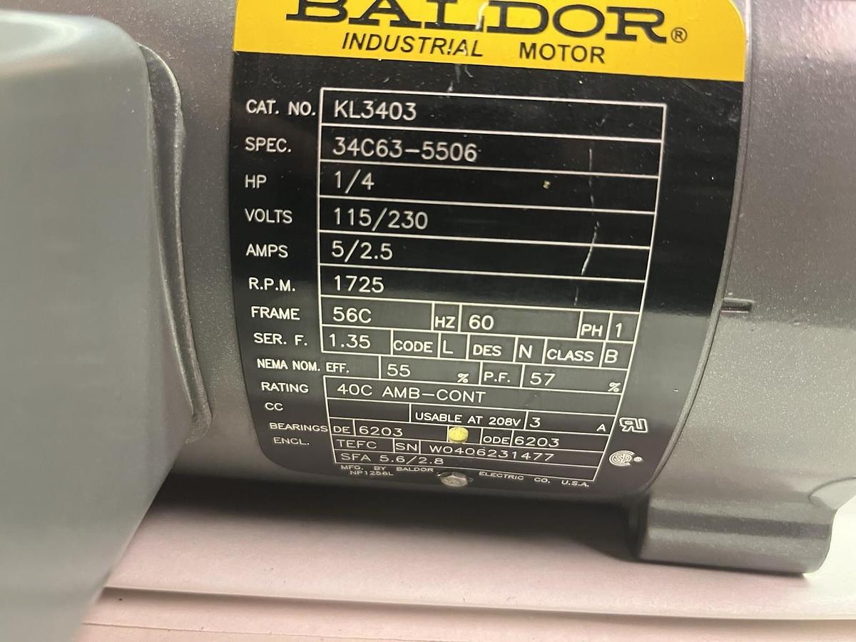 BALDOR,KL3403,MOTOR 1/4HP 1725 1PH 115/230V 56C