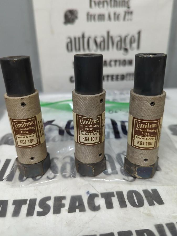 COOPER BUSSMANN,KGJ 100,LIMITRON CAPACITOR FUSE LOT OF 3 NOS