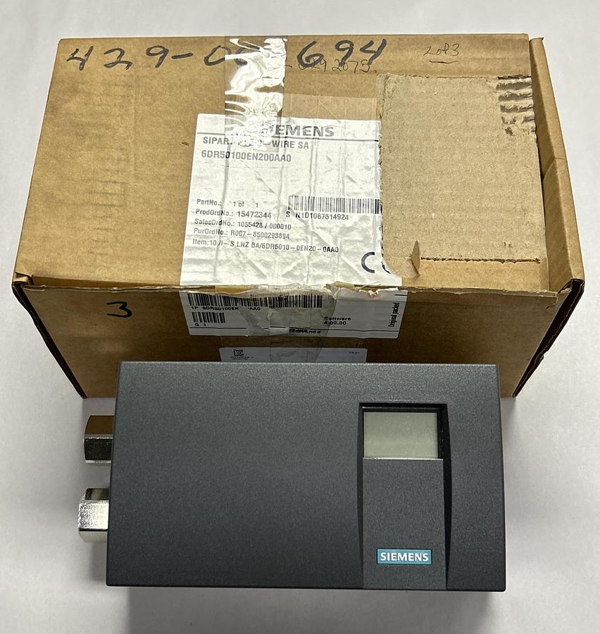 Used SIEMENS,6DR50100EN200AA0,SIPART PS2 2-WIRE POSITIONER NEW