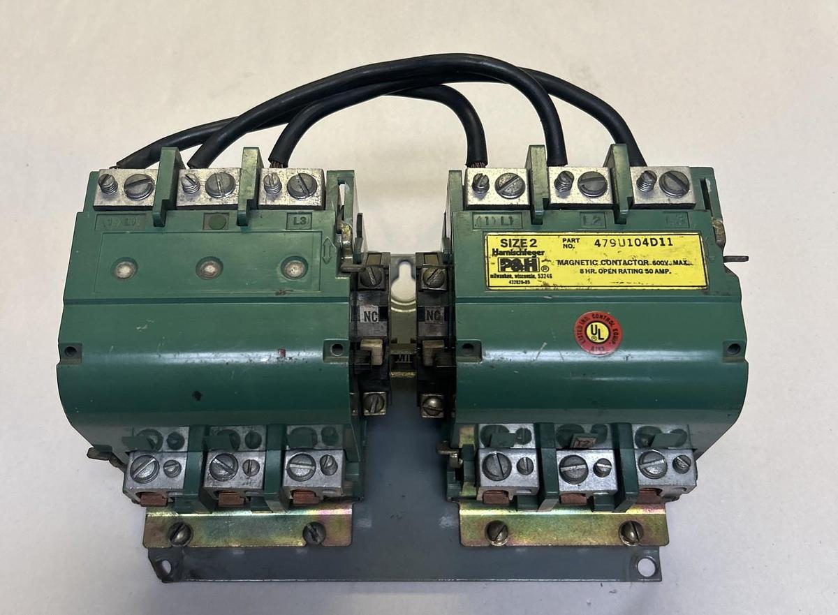 Used P&H,479U104D11,SIZE 2 MAGNETIC CONTACTOR 50A 600V