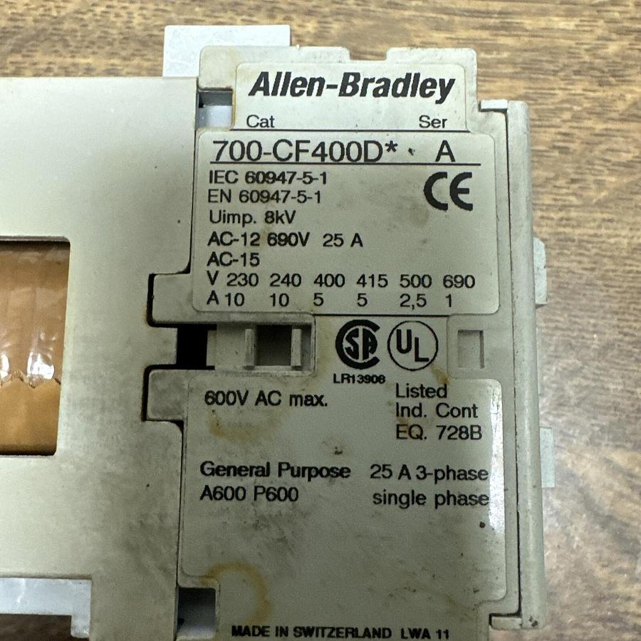 Used Allen Bradley,700-CF400D,Control Relay