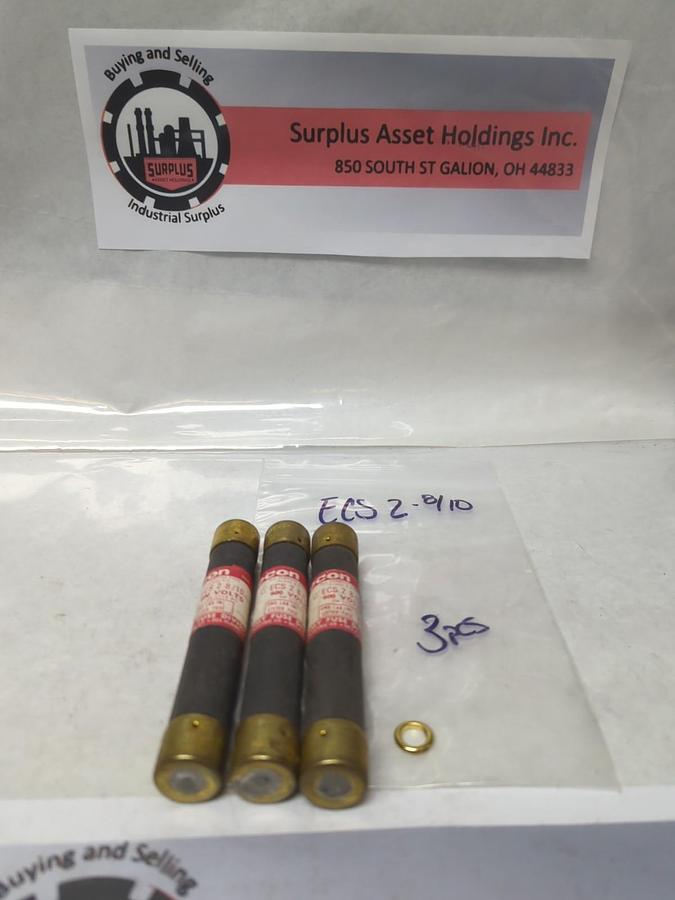 Used FEDERAL PACIFIC,ECS-2-8/10,ECON 2-8/10 AMP FUSE LOT OF 3 PRE-OWNED