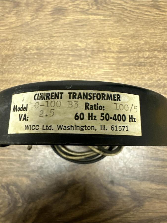 Used Wicc Ltd,C-100 B3,Current Transformer 100/5 Ratio