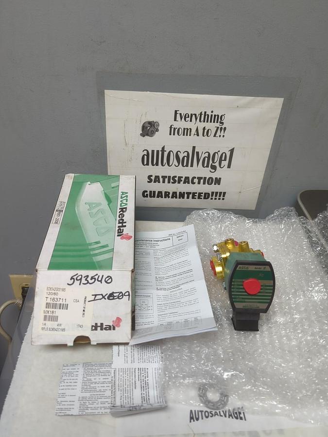 ASCO RED HAT,SD8342G001MS,SOLENOID VALVE 4-WAY 1/4 IN NPT 120VAC 20.1 WATTS NEW