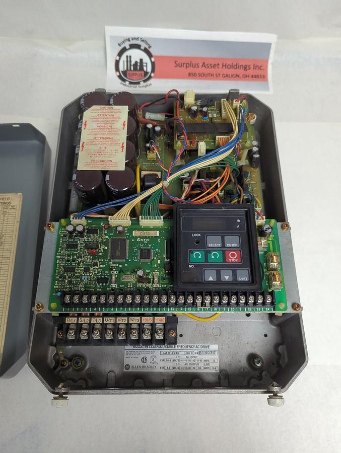 Used ALLEN BRADLEY,1333-CAB ADJUSTABLE FREQUENCY AC DRIVE PRE-OWNED