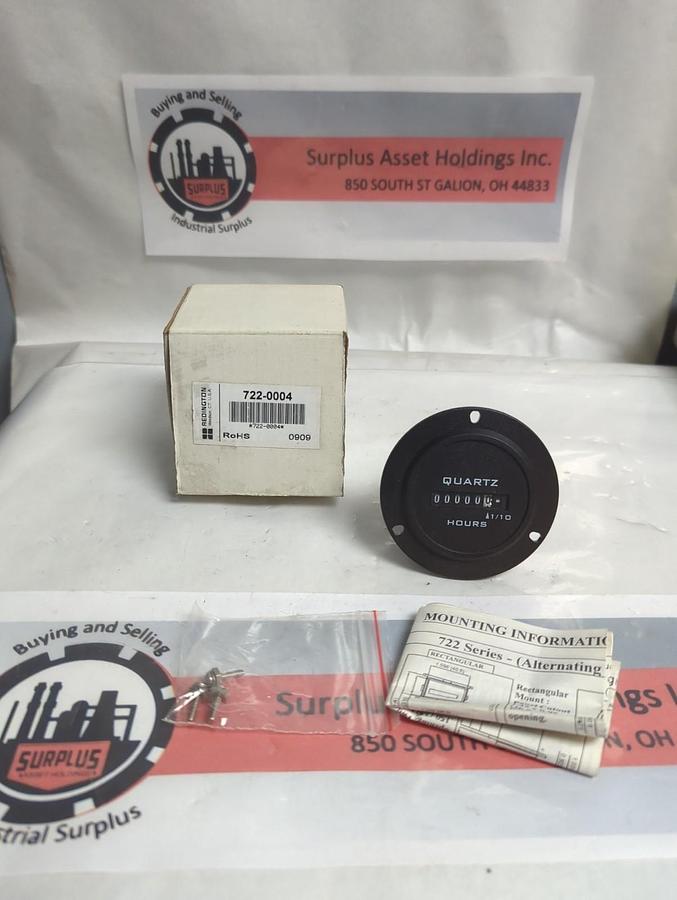 Used REDINGTON,722-0004,ELECTROMECHANICAL HOUR METER 90-264V 50/60HZ NOS